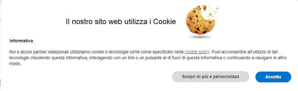 Banner Cookie Policy GDPR